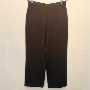 St. John Collection Amaretto Chocolate Brown Wide Leg Cropped Pants Size 12